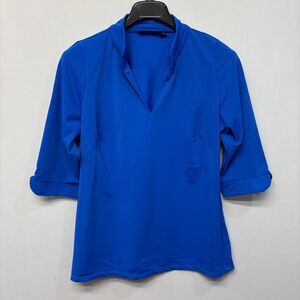 Katherine Way Women 3/4 Sleeve Blouse Top Shirt XXL 2XL Blue C025 -14
